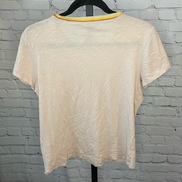 Madewell: Whisper Cotton Ringer Light Pink Size Medium - Picture 2 of 4